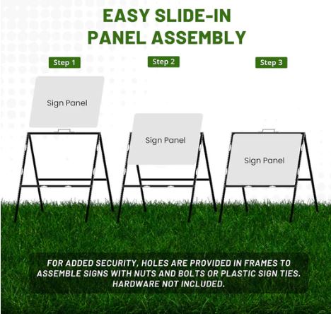 18" × 24" Angle Iron A-Frame Black – Real Estate Folding Frame