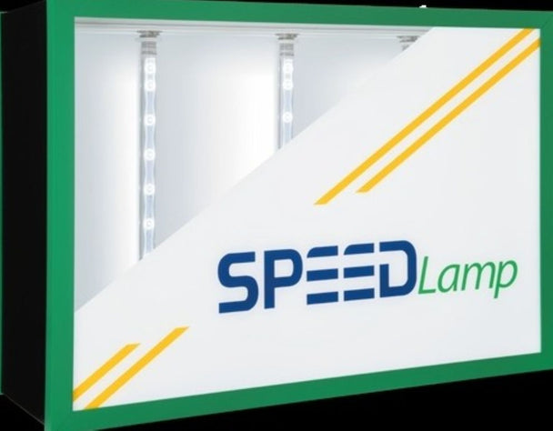 Speed Lamp packaging with green and white design