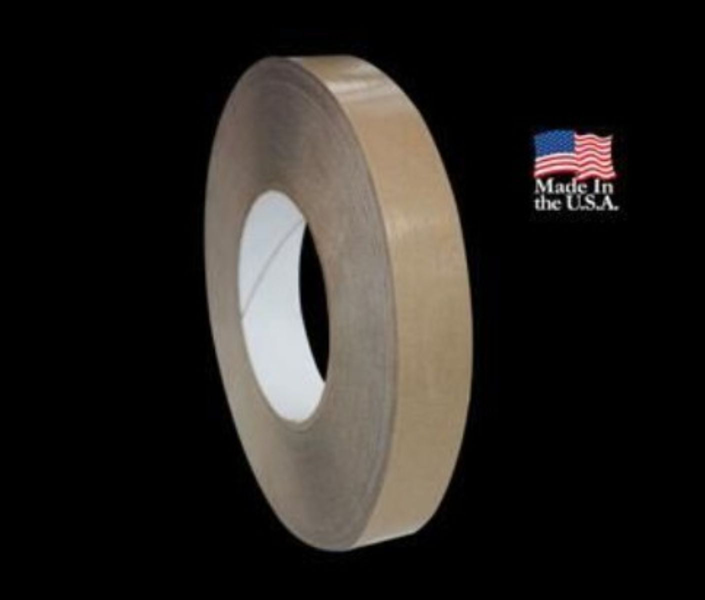 Roll of tape with 'Made in the USA' label on a black background