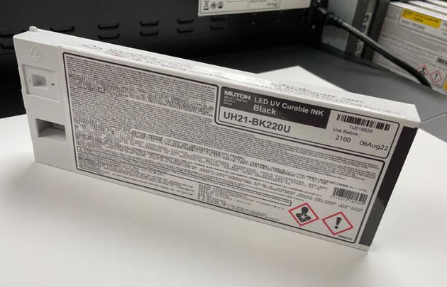  ink cartridge with label on a white surface