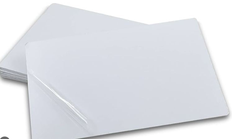 24" x 36" White Aluminum Blanks with Rounded Corners  plastic cover sheet