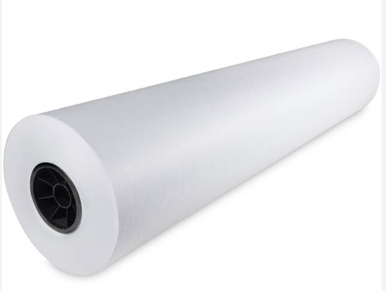 Roll of white paper on a white background