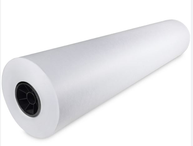 Roll of white paper on a white background
