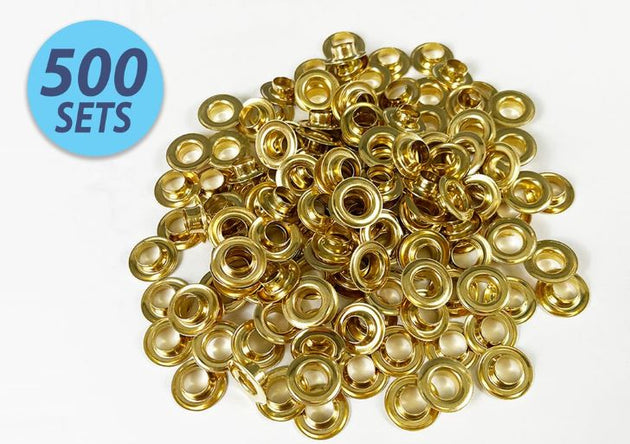 No.2 Brass Self-Piercing Grommet Set – 500 Sets Per Bag