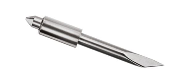 Metal tool bit on a white background