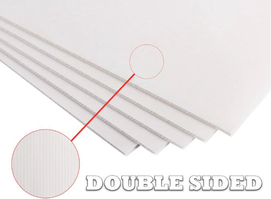 White double-sided foam board with textured surface on a white background