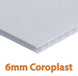 6mm Coroplast sheet on a white background with '6mm Coroplast' text.
