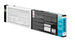 Cyan toner cartridge packaging on a white background