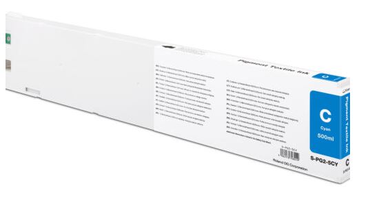 Cyan toner cartridge packaging on a white background