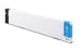 Long roll of white paper with a blue label on a white background