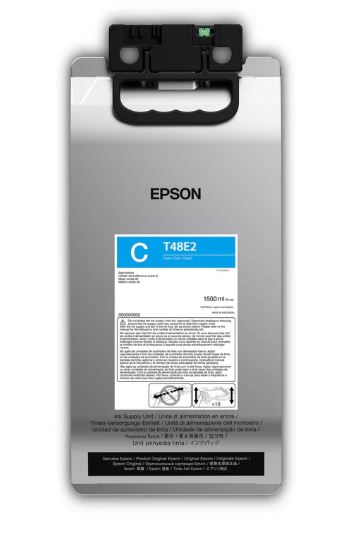 Epson ink cartridge with label on a white background