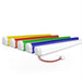 Set of colorful LED strips on a white background