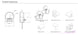 Technical drawings of various edge corner covers and joint clips with dimensions on a white background.