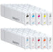 Set of Epson ink cartridges on a white background