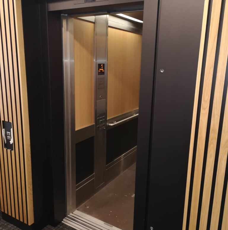 3M DI-NOC wood architectural finish - wall and elevator application inspiration example