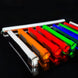 Set of colorful LED light sticks on a black background