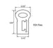 Technical drawing of a YDI Flex component with dimensions on a white background
