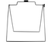 Outline of a black wire basket on a white background