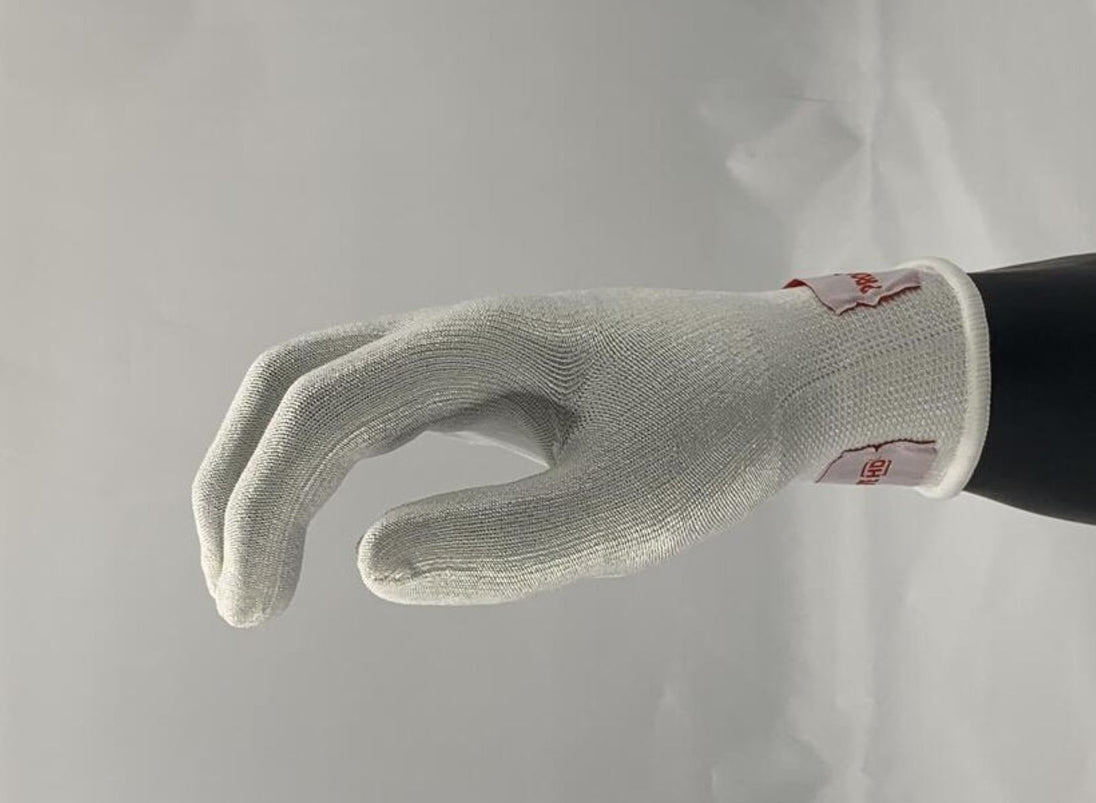 Gray glove on a gray background