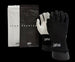 Black and white gloves with 'Capital D' branding on a black background