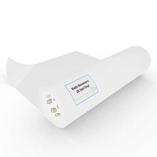 GFP Economy Matte 3 mil monomeric UV overlaminate showing the matte film and GFP product label