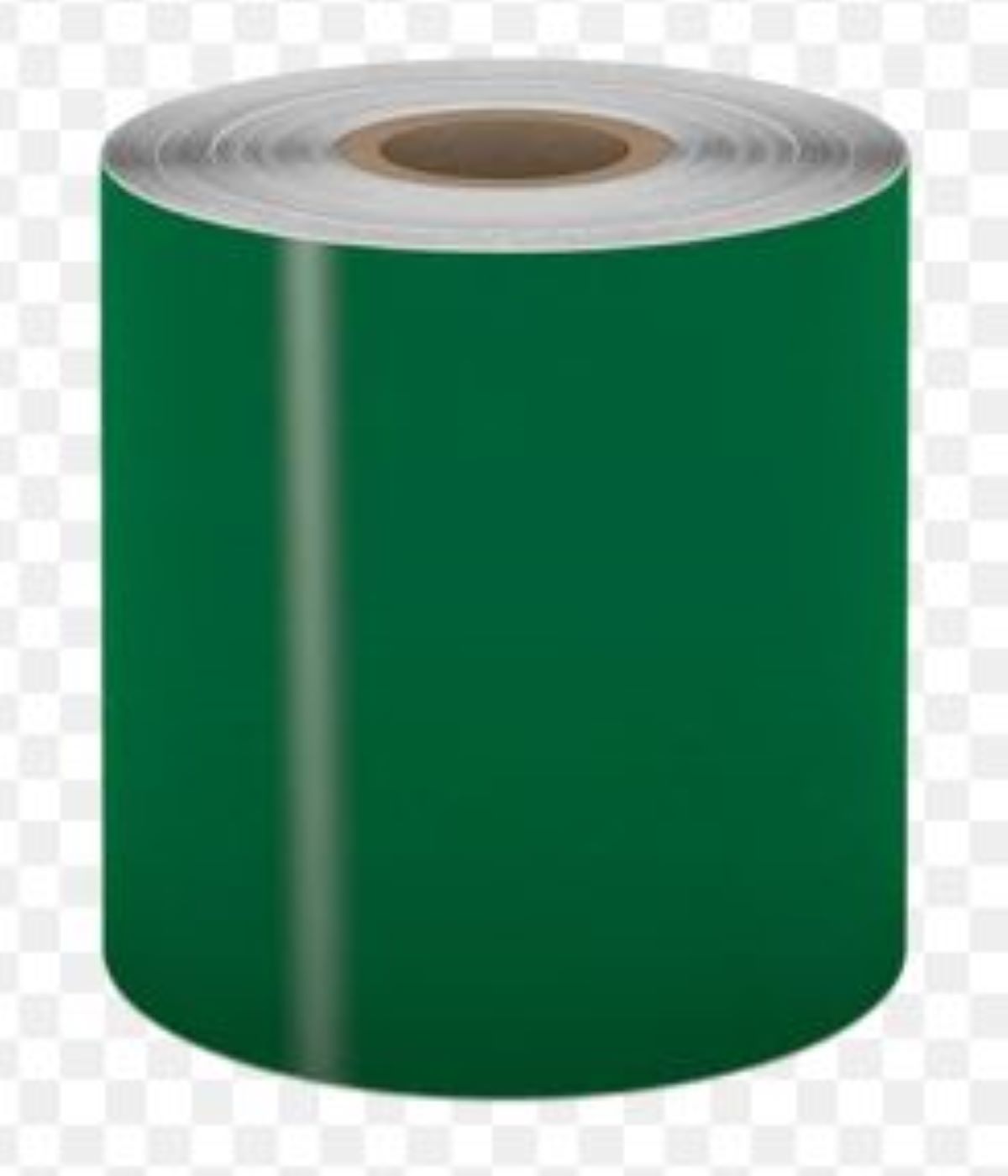 Roll of green vinyl or adhesive material on a transparent background