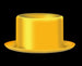 Yellow top hat on a black background