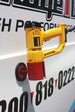 Yellow and red power drill against a white background with black text and numbers.