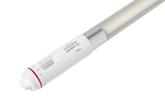 LED light bulb on a white background