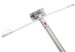 A long LED light bar with a silver metal tube, white plastic connectors, and a silver mounting bracket, shown on a solid white background.