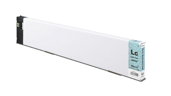 Long roll of white paper with a blue label on a white background