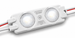 A white rectangular LED light bar with two illuminated circular LED lenses, red and white wires extending from the sides, and printed markings including 'G26' and 'WOW'.