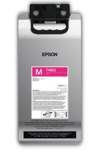 Epson ink cartridge with label on a white background