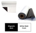 Two rolls of paper with labels indicating 'Magnetic Back' and 'White Matt Front' on a white background.