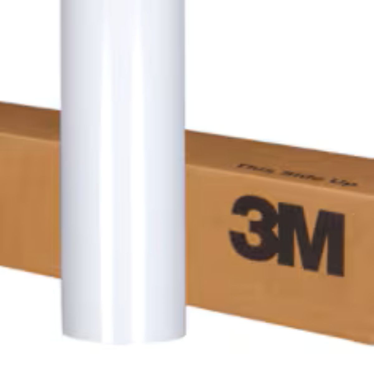 Two white rolls of tape with a 3M box in the background on a white background