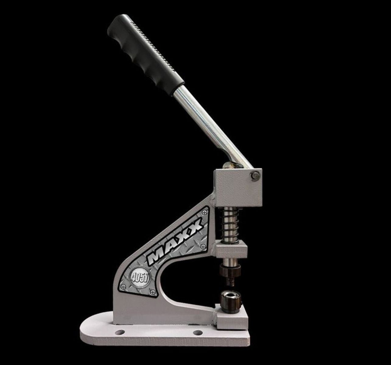 Metal tool with a lever and 'MAXX' branding on a black background