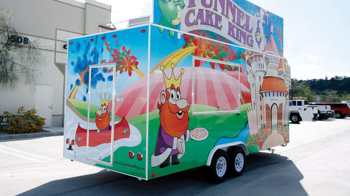 Colorful trailer graphics produced with ORAJET 3651 intermediate printable vinyl