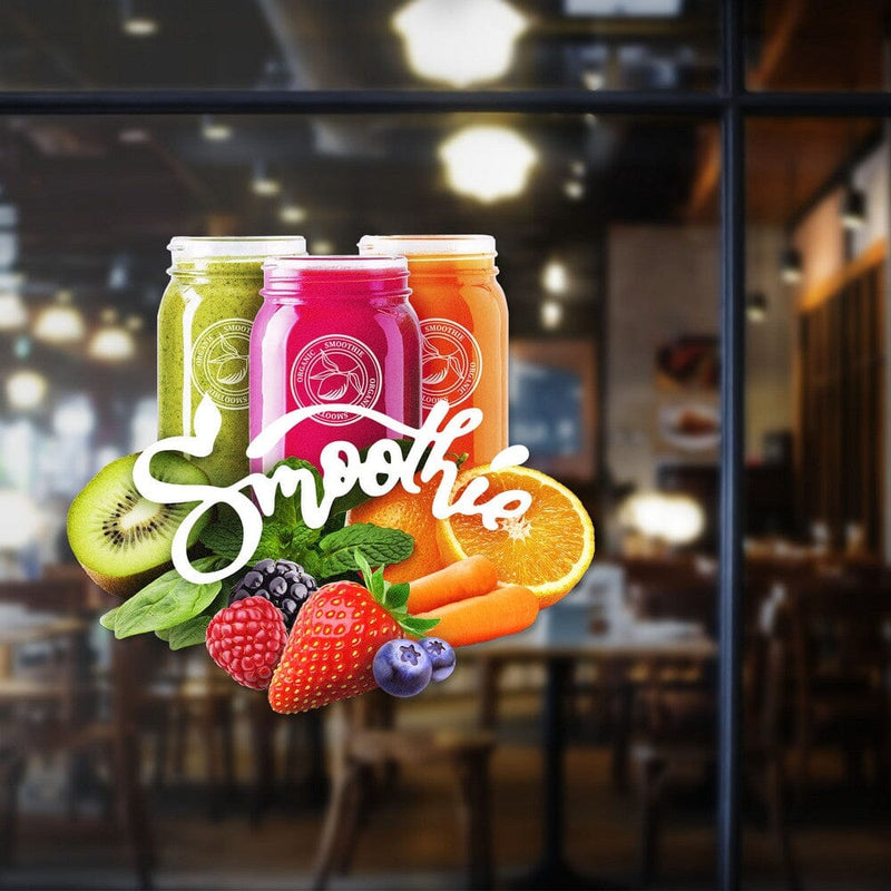 Colorful window graphic application example using ORAJET 3651 printable vinyl