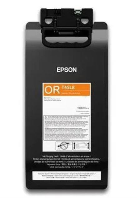 Epson ink cartridge with label on a white background