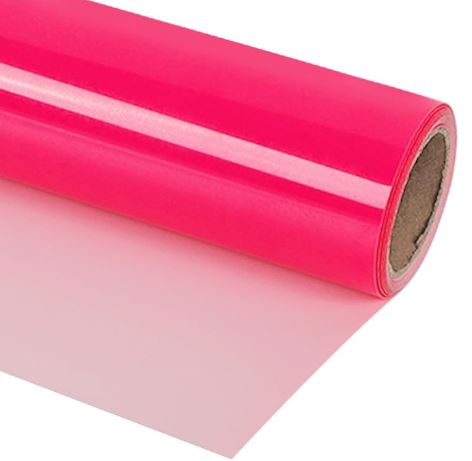 Roll of pink vinyl wrap on a white background