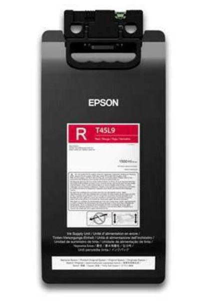 Epson ink cartridge with red label on a white background