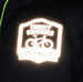 Reflective logo of 'Night Riders Detroit' on a dark background