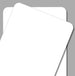 Two white rectangular cards on a gray background