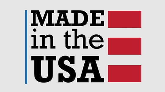 Logo with 'Made in the USA' text on a gray background