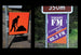Two road signs; one orange with a black silhouette of a person digging, the other purple and orange Valley FM Community Radio sign.