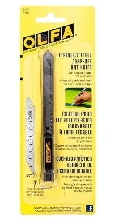 Olfa Ultra-Slim Stainless Steel Snap-Off Graphics Knife (SAC-1)