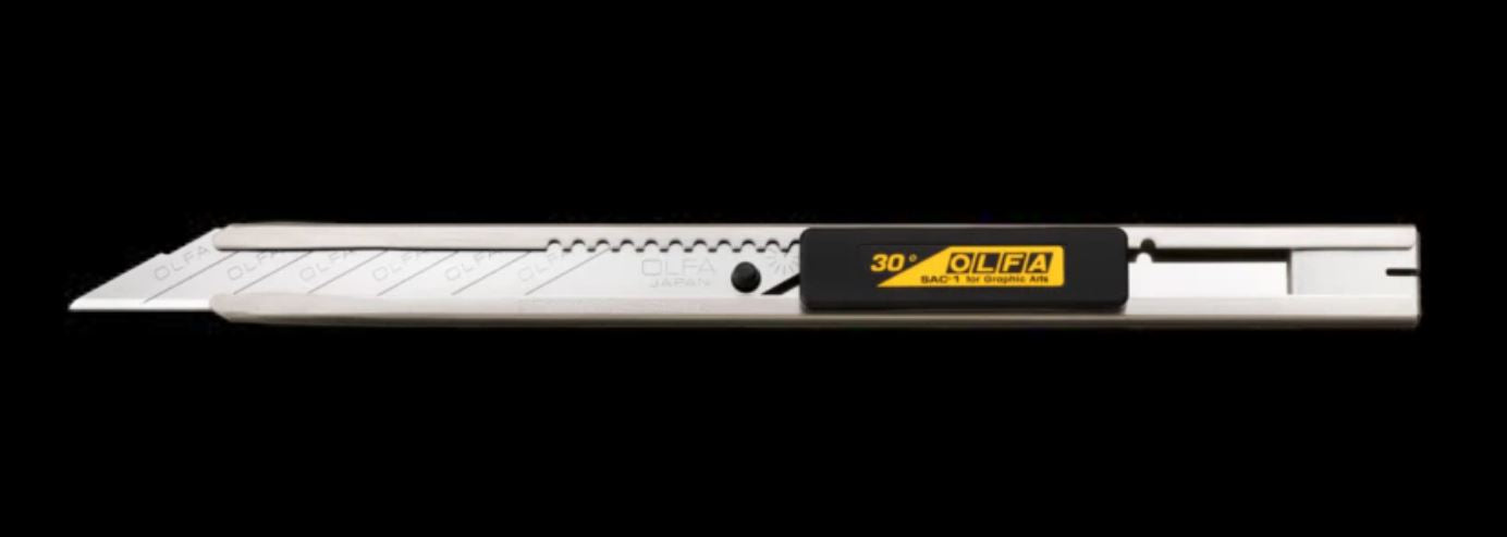 Olfa Ultra-Slim Stainless Steel Snap-Off Graphics Knife (SAC-1)