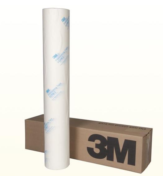 Roll of 3M paper with a cardboard box on a white background