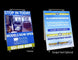 Two a-frame signs with promotional text and images on a black background