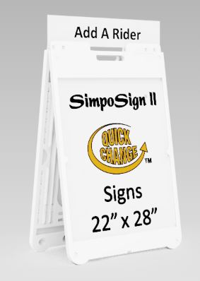 Plastic A-Frame White Simpo Sign-II – Model 1220-W